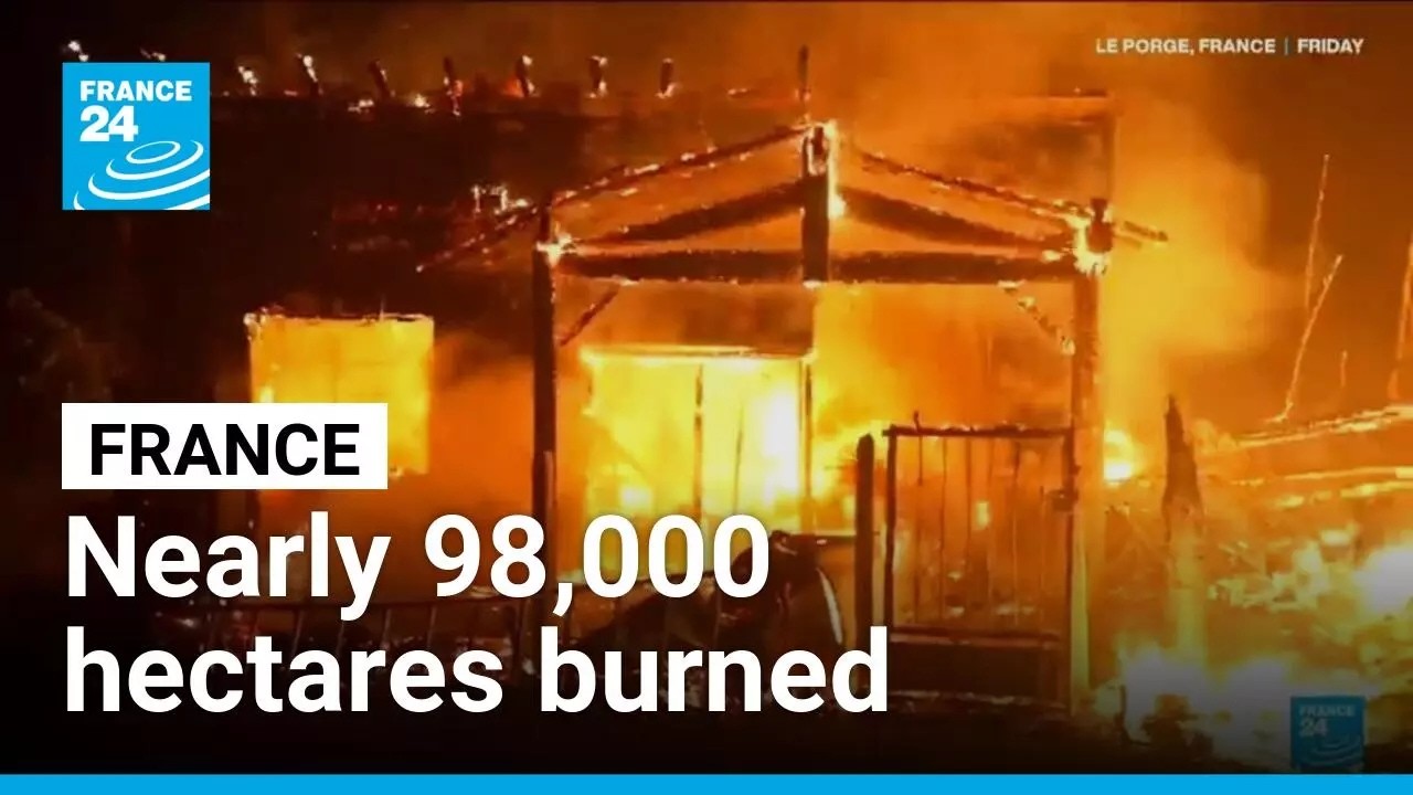 Nearly 98,000 hectares burned in France, a 'historic record' says government &bull; FRANCE 24 English