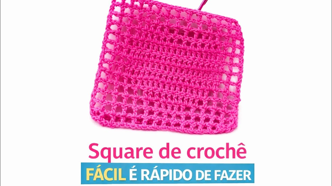 #crochet CROCHÊ QUADRADO COM CORAÇÃO NO CENTRO.