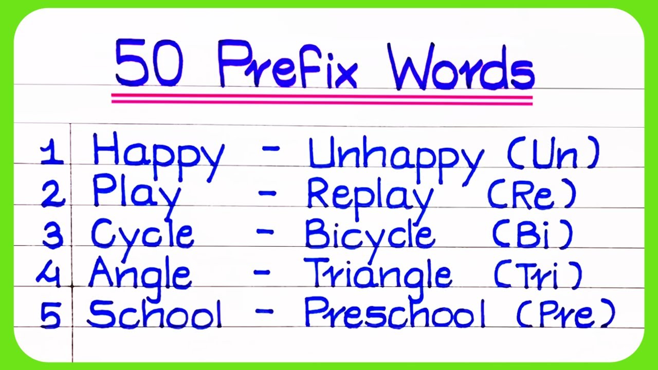 50 Prefix Words In English | Prefix words | Prefixes | Prefix and Suffix In English