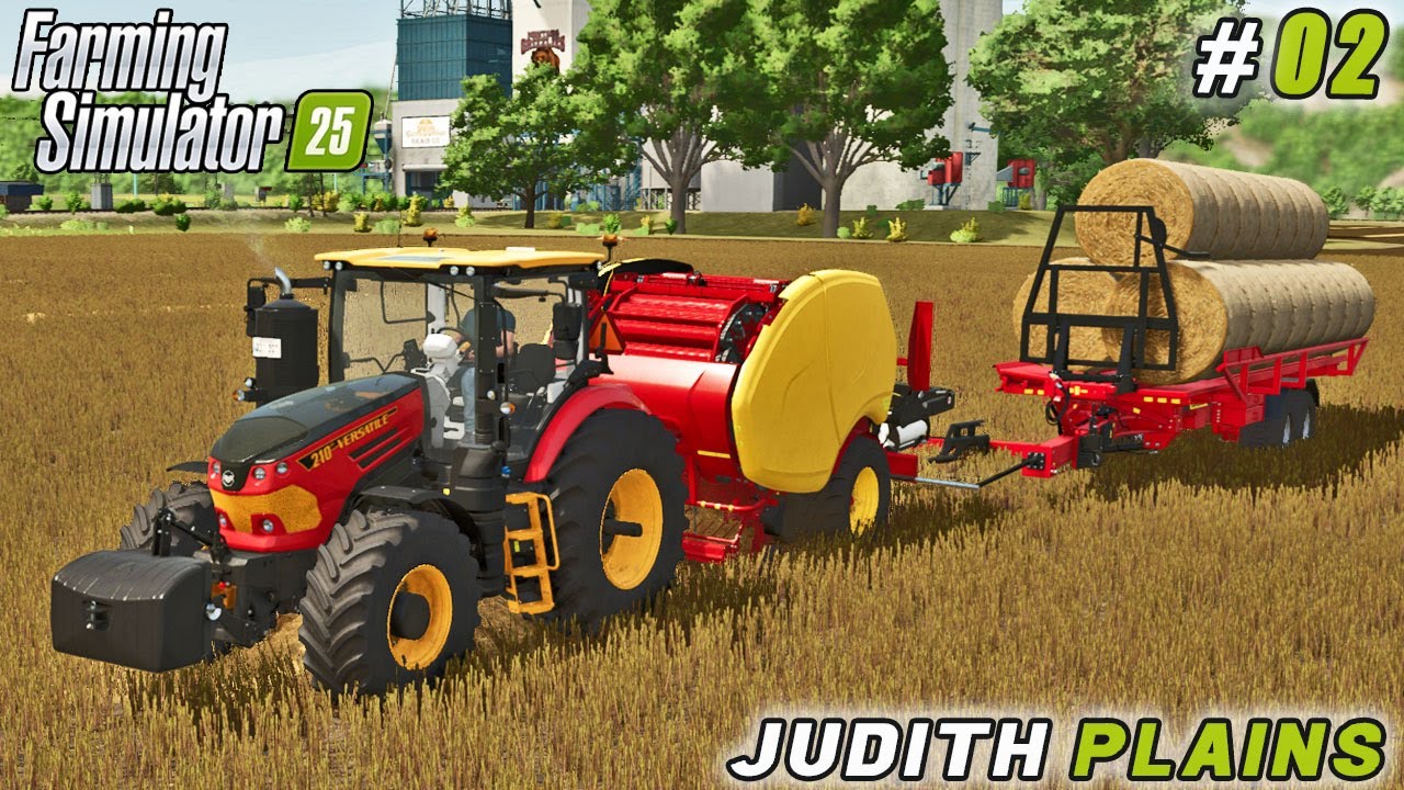 One-Tractor Straw Baling & Heavy-Duty Plowing | Farming simulator 25 | Judith Plains Montana | #02