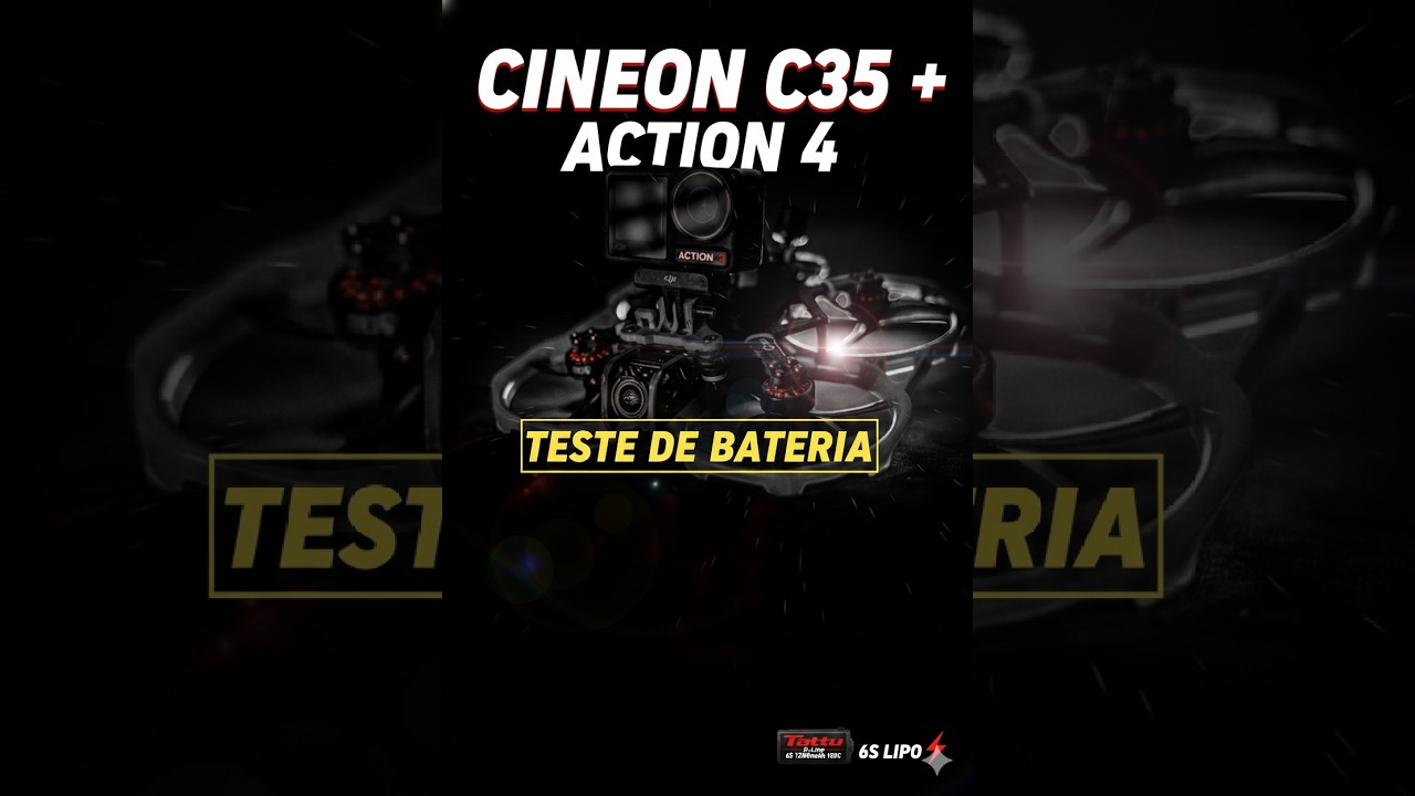 Quanto tempo voa? Cineon C35 com Action 4 e Bateria Tattu 1200mAh 6S