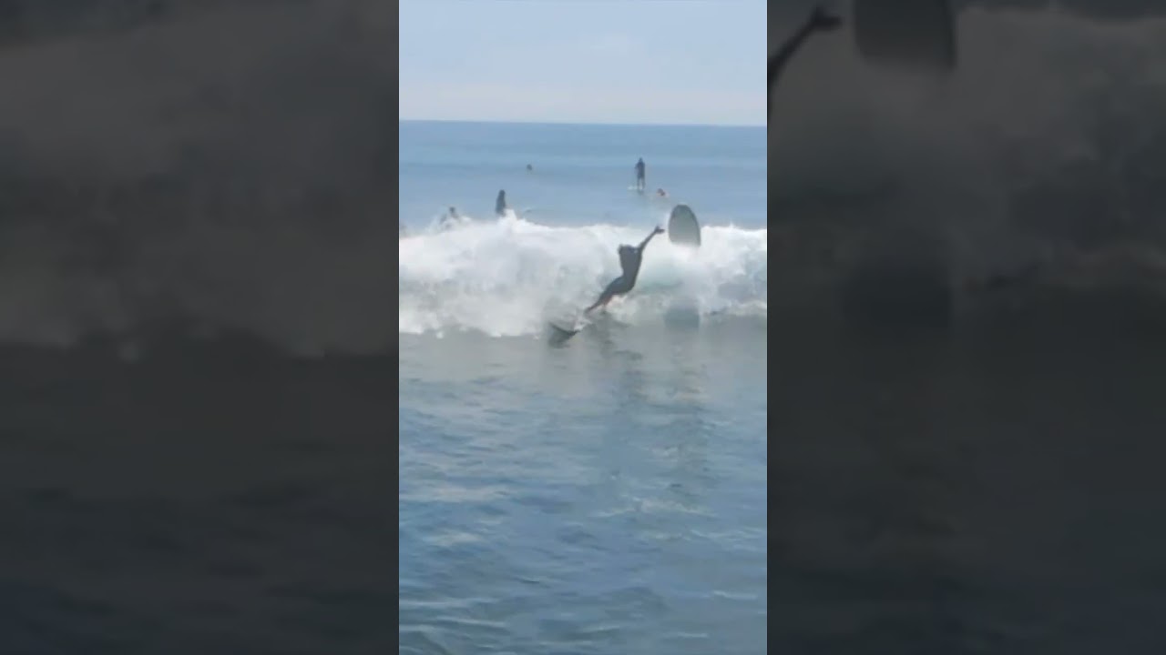 Malibu surfer wavestorm surfing NoseRider gone wrong