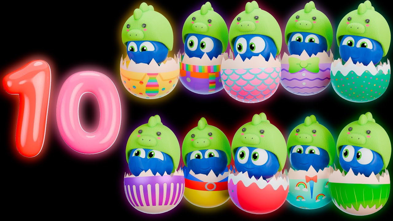 🥚🍉 Ten Surprise Eggs + More with Funky Fruits | Baby Sensory Colors & Fun Animation