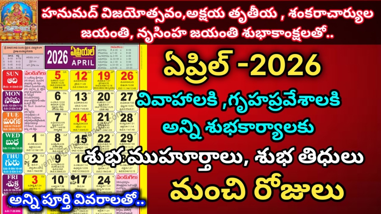 Important days in April 2026 | House Warming dates in April 2026 | Good days in April #2026
