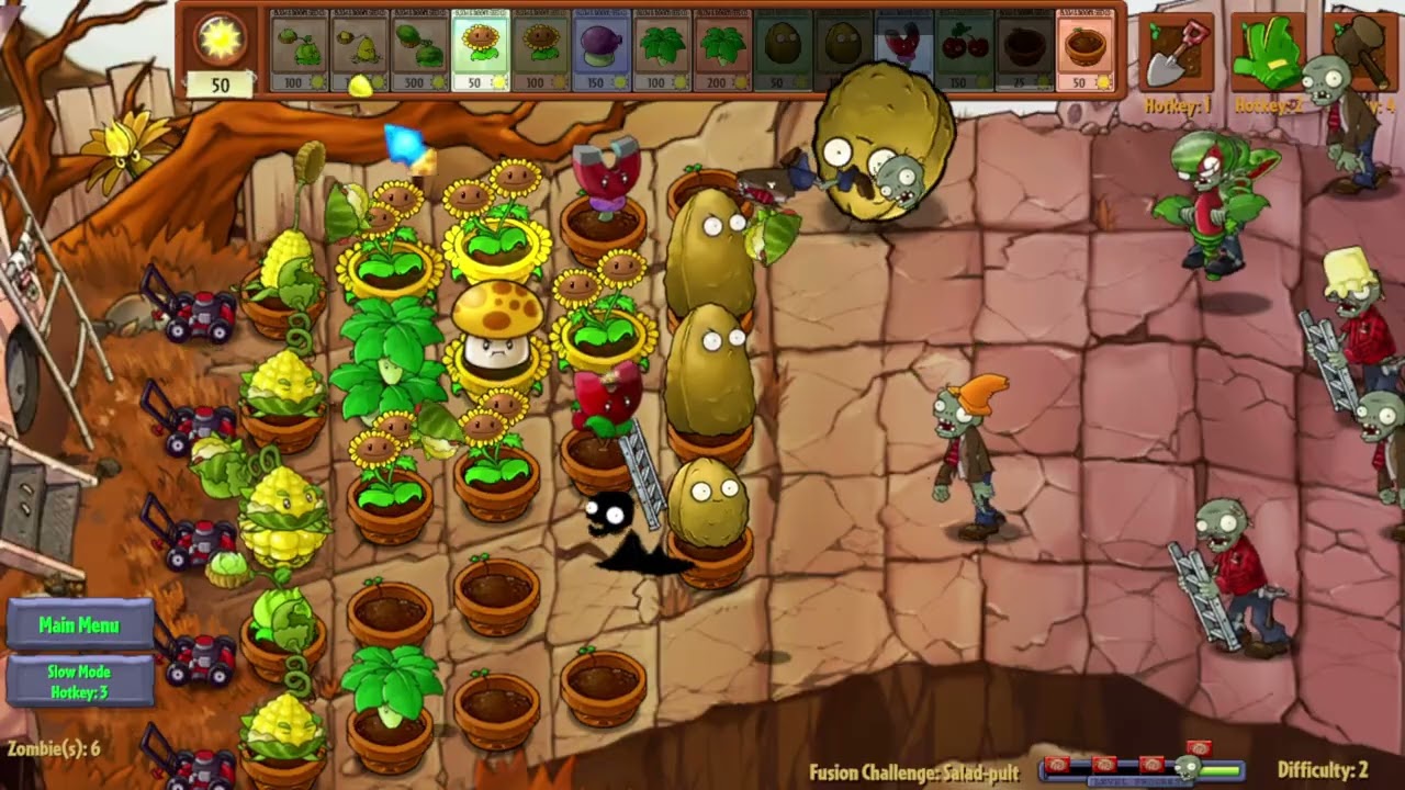 Plants Vs. Zombies Fusion (English) NEW V3.0! | Fusion Challenge | Salad-pult Challenge