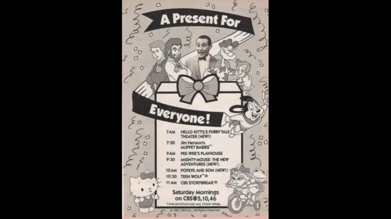 CBS Saturday Morning Cartoon Lineup with bumpers and commercials |1987
