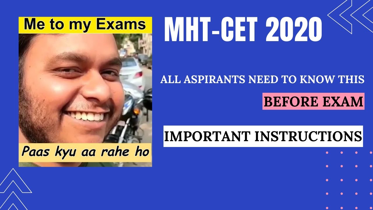 MUST WATCH INSTRUCTIONS BEFORE EXAM || DON'T FORGET THIS THINGS || TOTAL FOCUS ON MHT-CET 2020