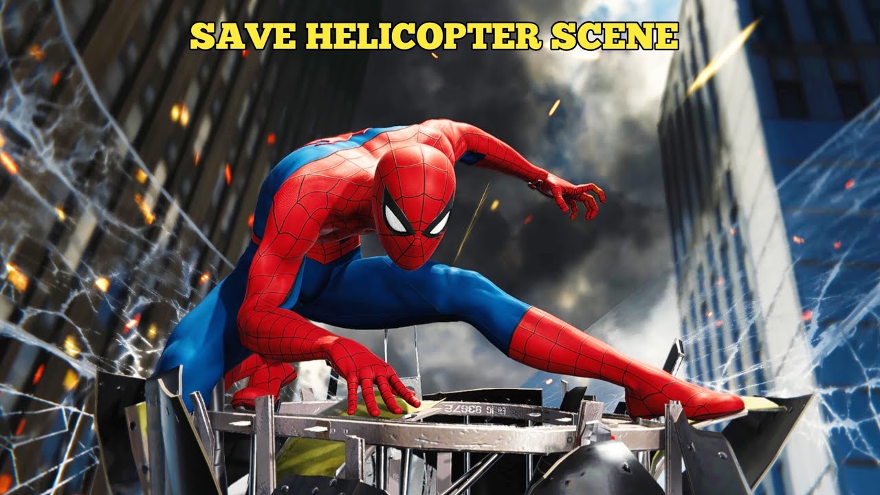 MARVEL&rsquo;S SPIDER-MAN REMASTERED - SAVE HELICOPTER SCENE
