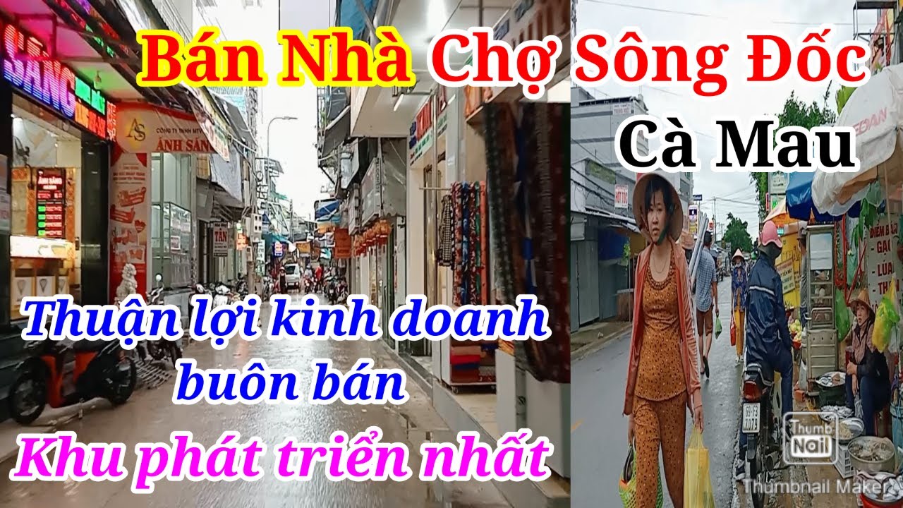 Bán Nhà Đất Chợ Sông Đốc Cà Mau Khu Thuận Lợi Kinh Doanh Buôn Bán Sầm Uất - Chủ Kẹt Bán Nhanh