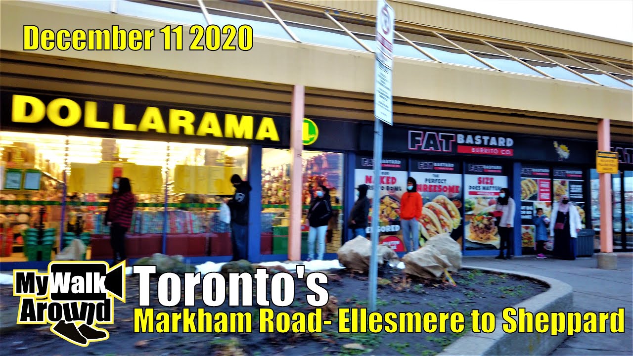 Toronto east end walk on Markham Rd from Ellesmere on December 11 2020 (Toronto 4k video)