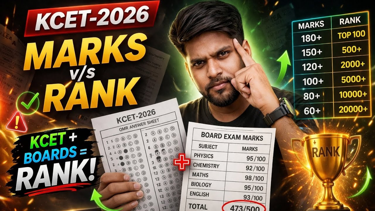 KCET 2026 Marks vs Rank 🔥 KCET + Boards = Final Rank (Shocking Truth!)