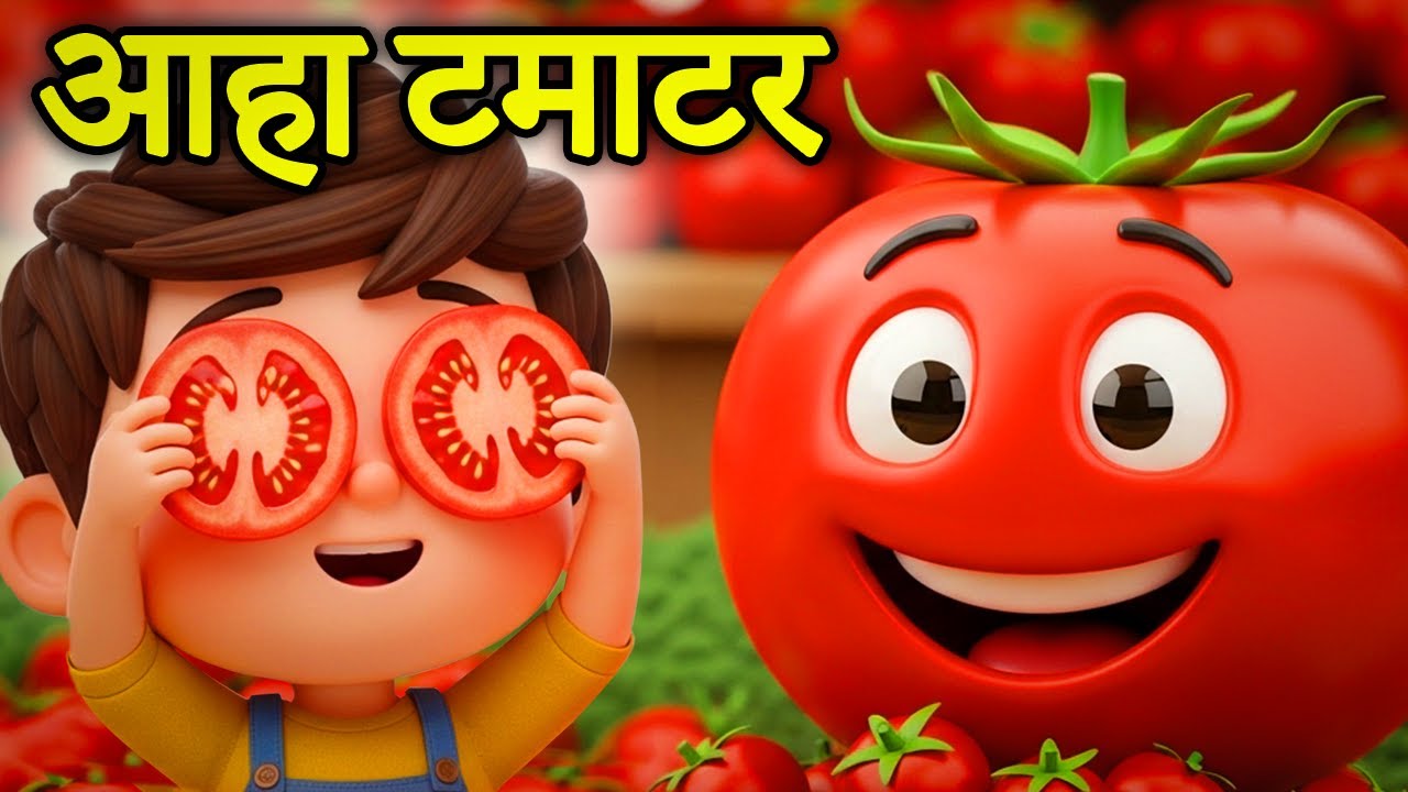 आहा टमाटर - Aaha Tamatar Bade Mazedar | Nursery Rhyme - Hindi Rhymes Collection