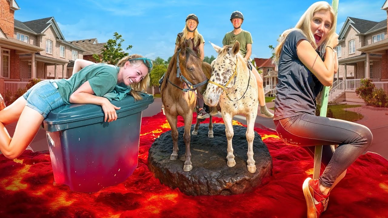 CHALLENGE: der BODEN ist LAWA auf dem PONYHOF😍🔥🔥❤️‍🔥