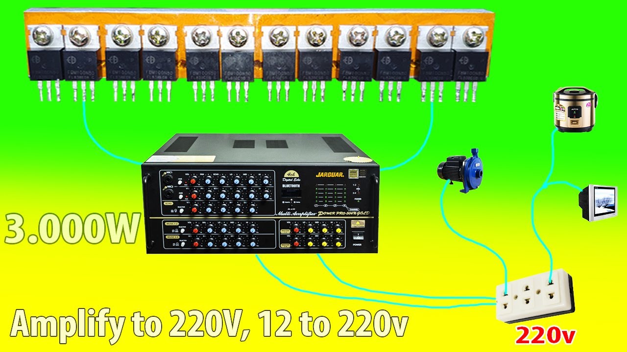 Chế k&iacute;ch điện 12v l&ecirc;n 220v từ &acirc;m ly đơn giản dễ l&agrave;m