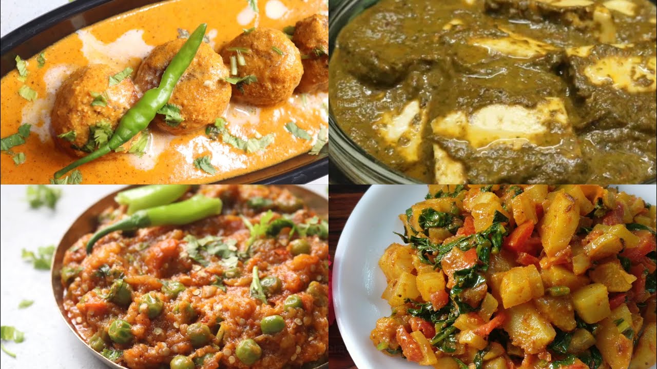 बिना प्याज़ लहसुन के 4 स्वादिष्ट सब्ज़ी No Onion Garlic Recipe| Malai Kofta, Hydrabadi Paneer