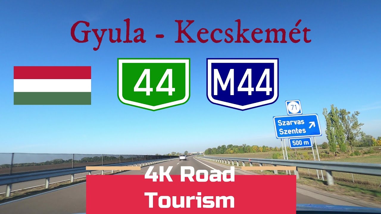 Driving Hungary: 44 & M44 Gyula - Békéscsaba - Kecskemét - 4k drive through East Hungary