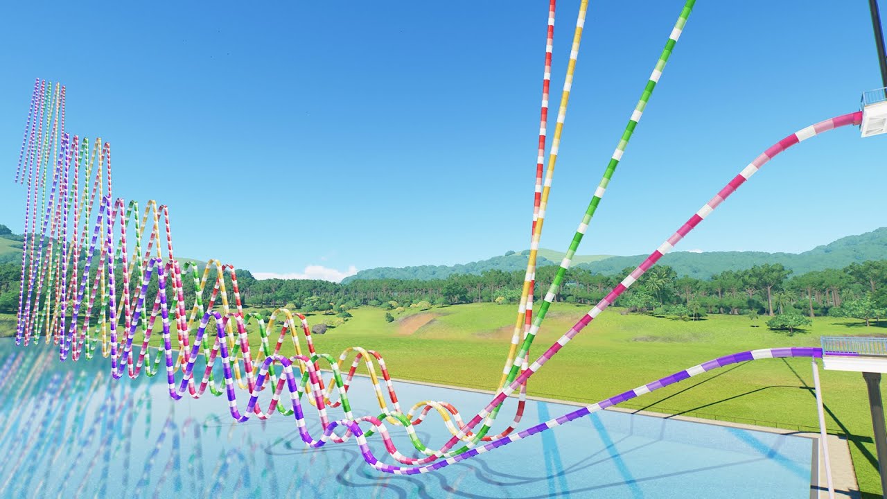 Low To High Water Slide Vs Small To Big Wavy - Planet Coaster 2