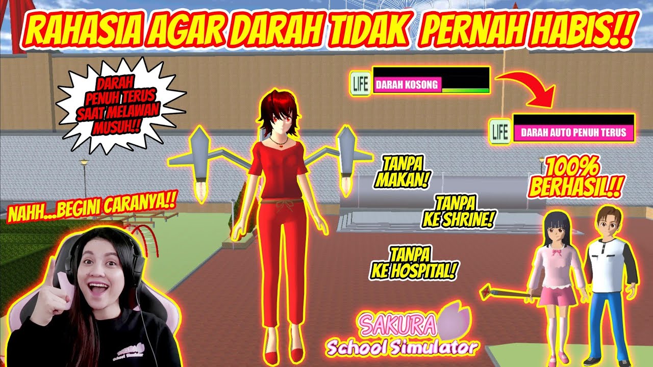 TUTORIAL/CARA AGAR DARAH TIDAK PERNAH HABIS SAAT MELAWAN MUSUH!! SAKURA SCHOOL SIMULATOR - PART 176