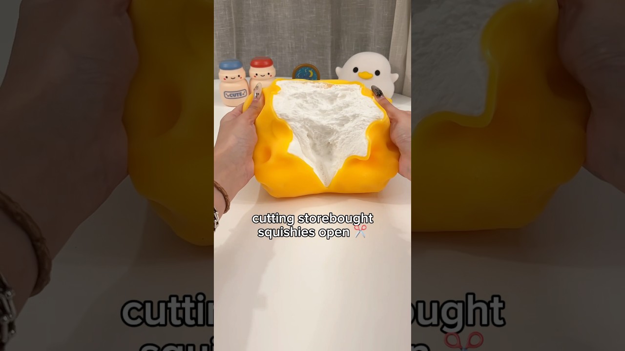 #squishyasmr! cutting open storebought squishies 🙈 #unboxing #oddlysatisfying #fail