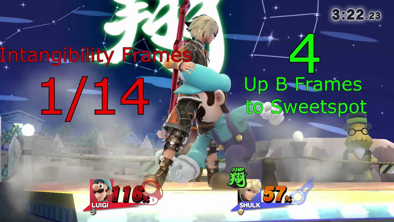 SSB4 Frame Data: Shulk's Monado Arts Goes Through Luigi's Sweetspotted Up B