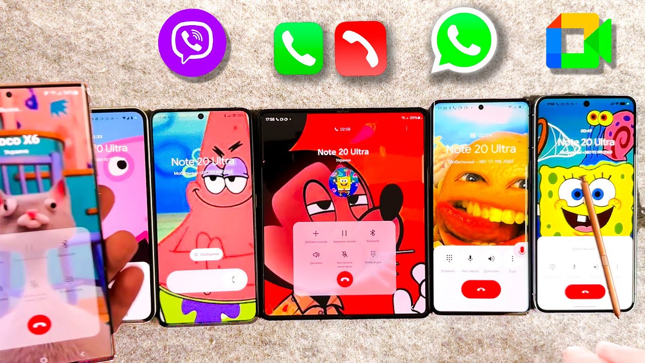 Conference Call, Viber, WhatsApp + MEET - Z Fold3 & Pixel 8 & Blackview & Poco & Nothing vs Note 20U