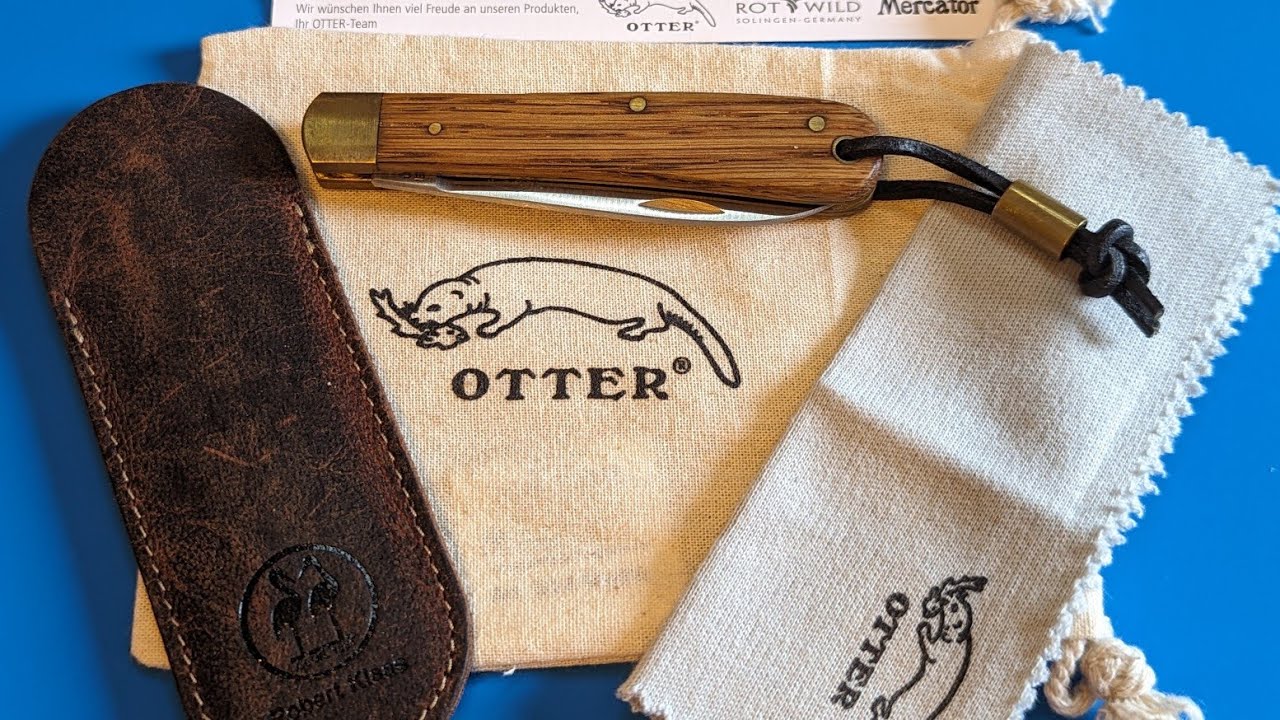 🇬🇧Travel Knife.Ottermesser classic MS. Oak covers.