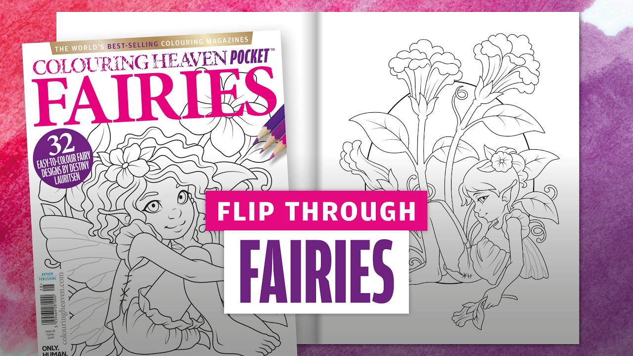 FAIRIES colouring flip through | Colouring Heaven Pocket #28 | Only Human Art