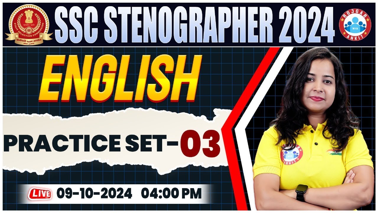 SSC Stenographer 2024 | SSC Stenographer English Practice Set 03 | English By Kiran Mam