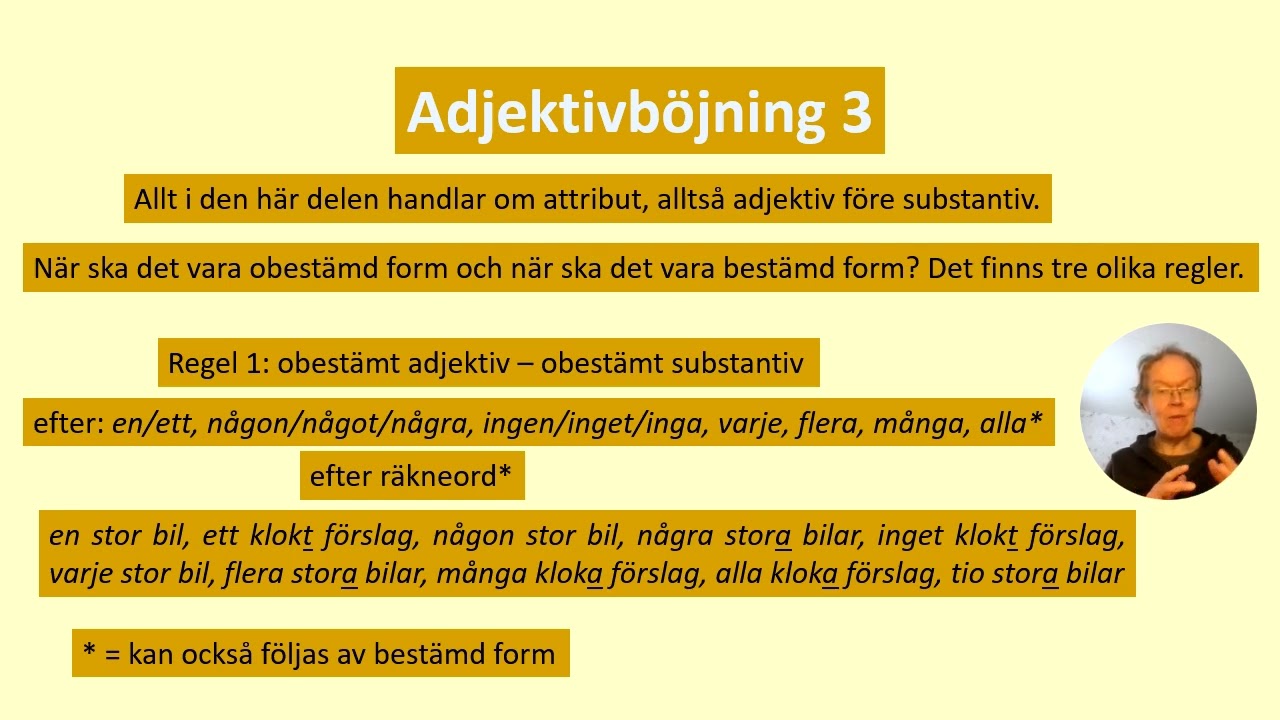 Adjektivböjning 3