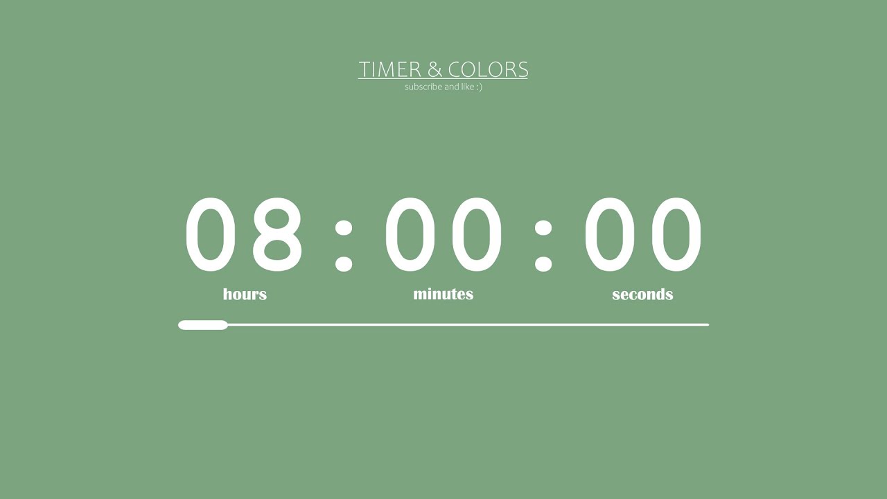 ⌛ 8 Hour Timer / Sweet Green Screen 🌿 / Countdown