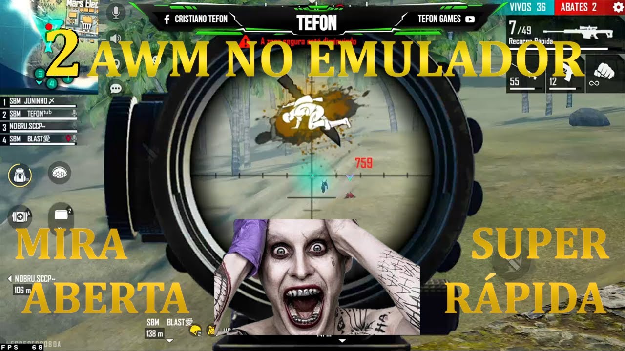 COMO JOGAR COM 2 AWM NO EMULADOR - COM A MIRA ABERTA