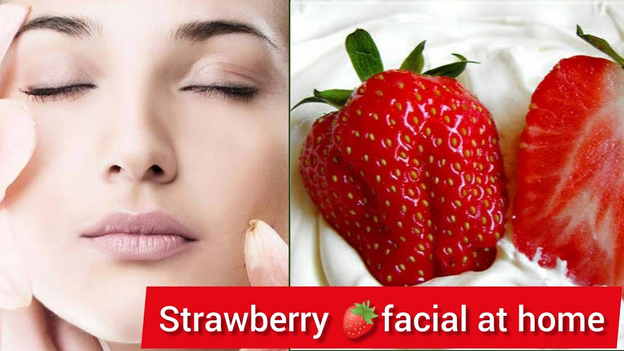 strawberry facial at home | diy facial | strawberry face mask for glowing skin #facial #glowingskin