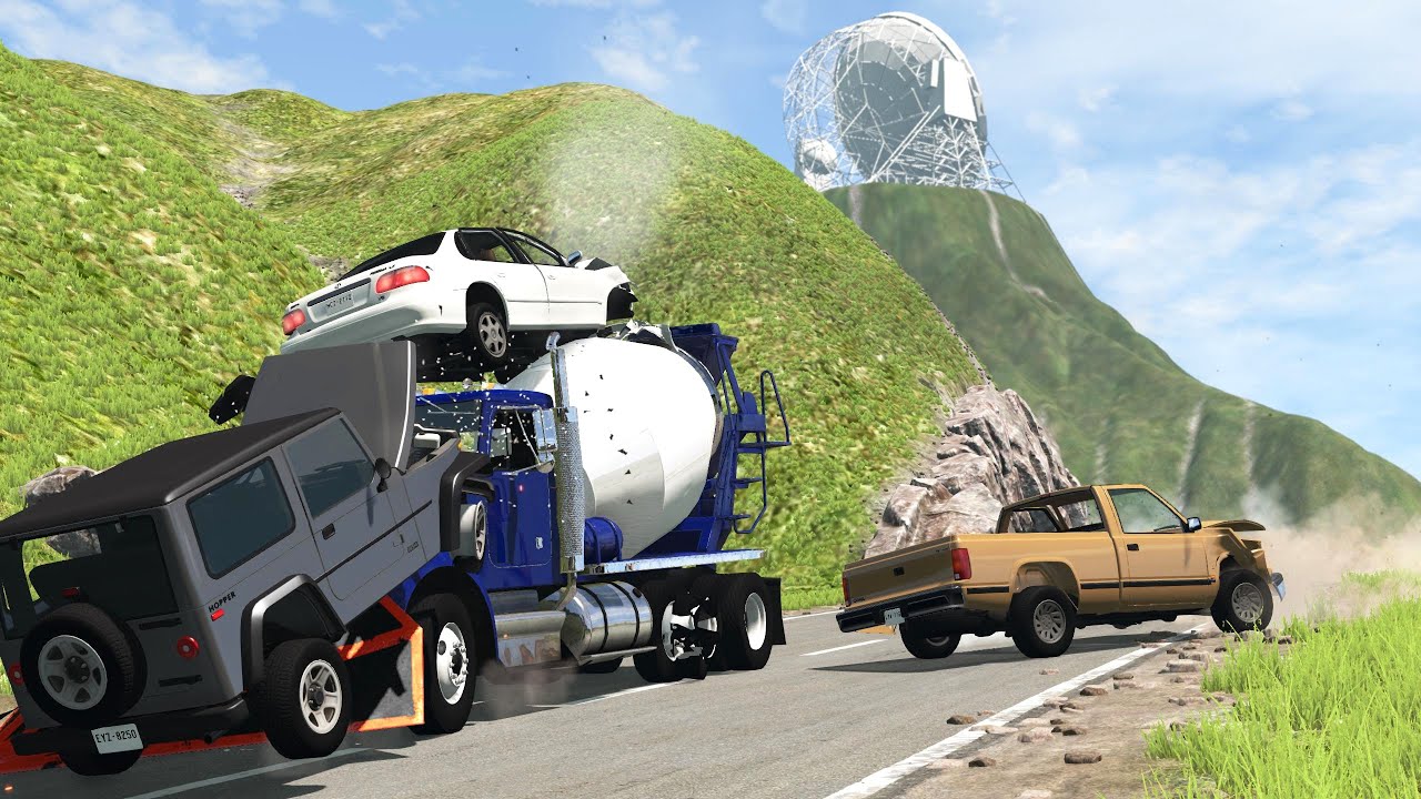 Truck Vs Mount Danger   BeamNG Drive