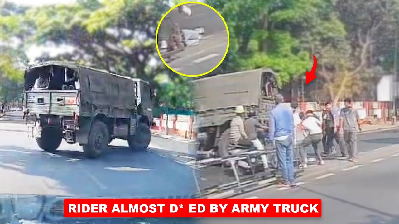 Army Jawans Took Immediate Action to Save the Rider 😨 Sudden Situations on Indian Roads