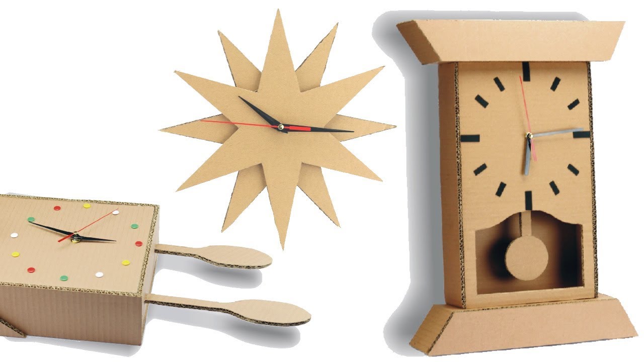 3 Amazing DIY Cardboard Project Wall Clocks – 3 DIY Projects from Cardboard