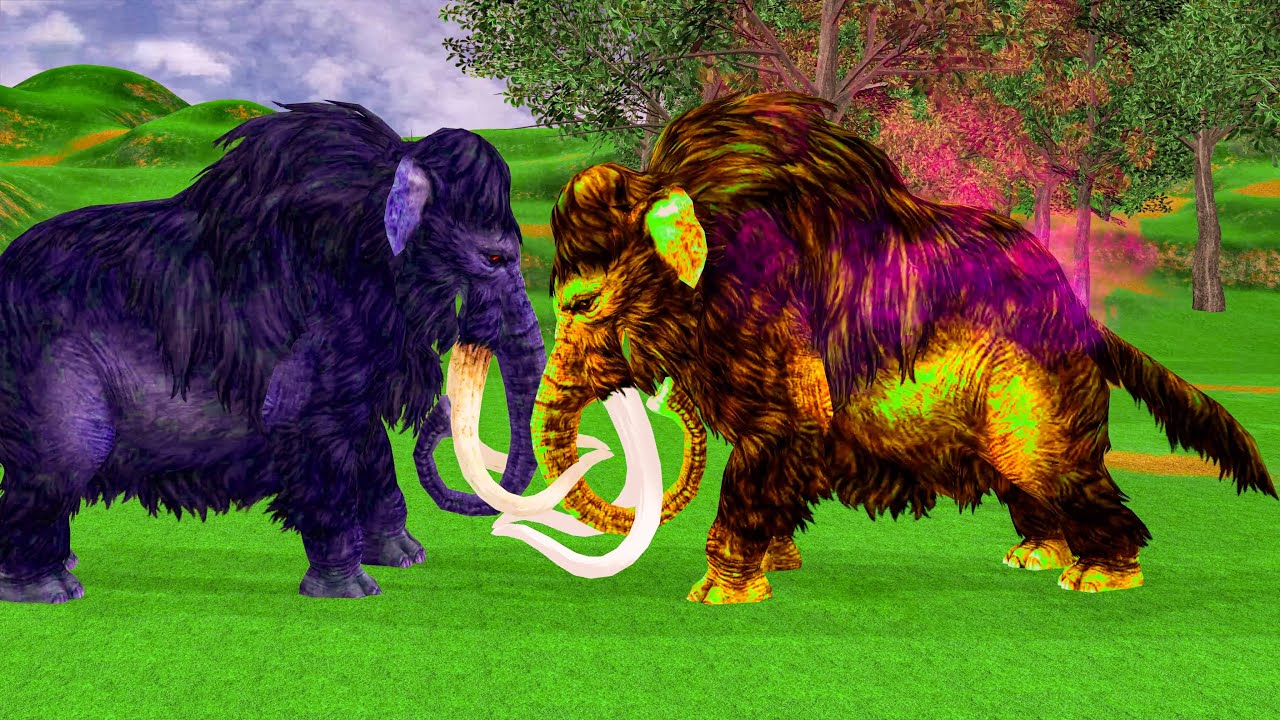 10 Woolly Mammoth Vs 10 Zombie Elephant Rescue Baby Elephant in Animal Kingdom