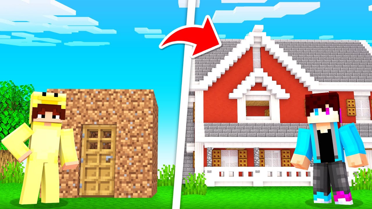 DIRT HUIS vs VILLA BOUW CHALLENGE! (Minecraft)