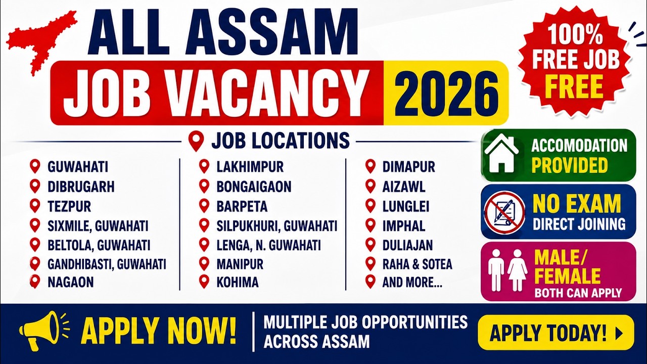 Assam Private Job 2026 | Assam Job News Today | Private Job Assam 2026 | All Assam Private Job 2026