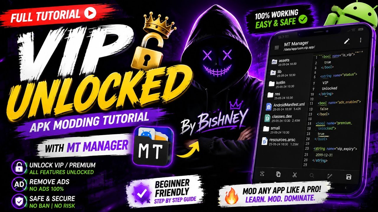 How To Unlock VIP / Premium Features 🔥 | APK Modding With MT Manager | Full Tutorial