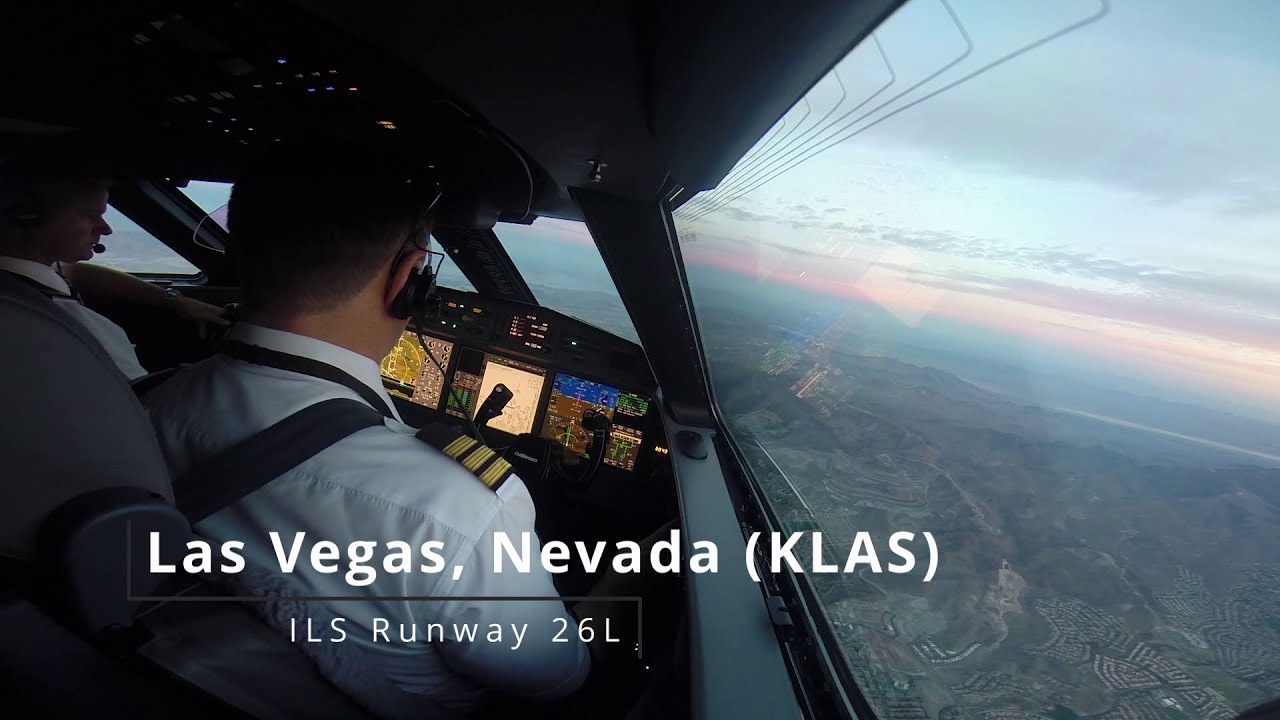 Landing Las Vegas, Nevada (KLAS - Sunset Arrival) - Gulfstream G650