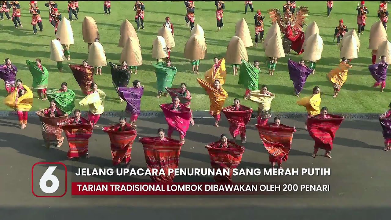 Energi Luar Biasa! 200 Penari Tampilkan Tari Lombok, NTB | 80th Upacara Penurunan Sang Merah Putih