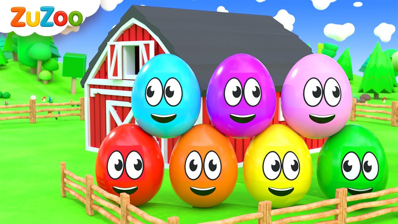 रंग और गिनती सीखने का गाना | फ़ार्म पर रंग- | Colorful Eggs on the Farm | ZuZoo Hindi Rhymes