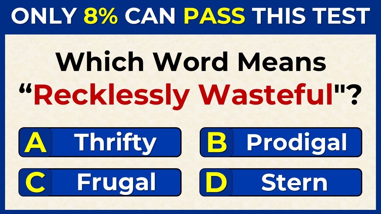 Only 8% Can Pass This Test | Match The VOCABULARY Words