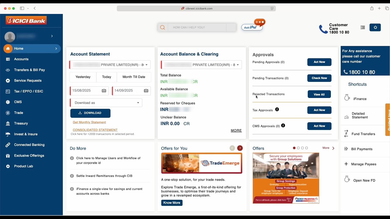 ICICI Bank Corporate Internet Banking 2025 for Business Startups | Key Features & Full Walkthrough