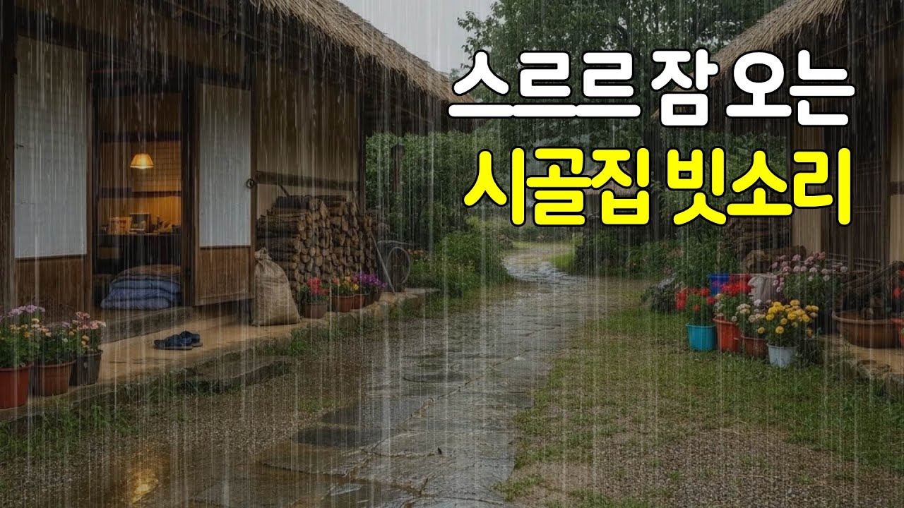 스르르 잠 오는 시골집 빗소리 | 마음이 차분해지는 백색소음, 불면증 해소 ASMR