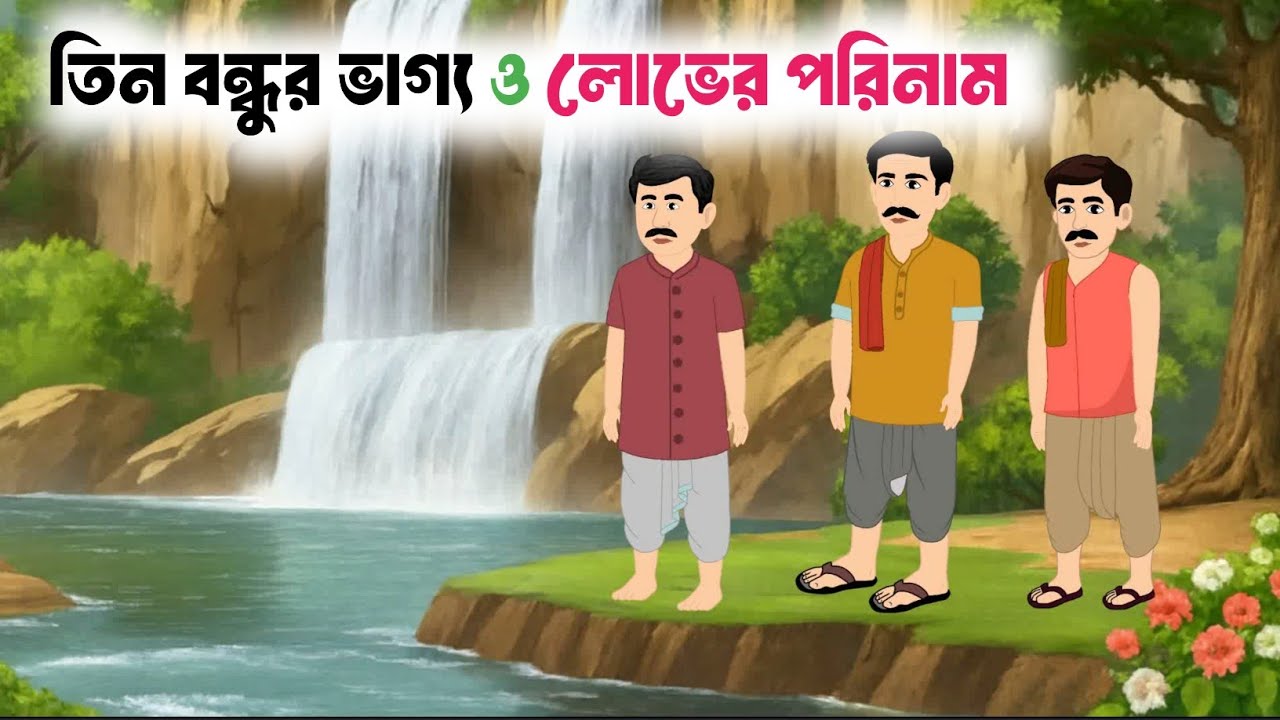 তিন বন্ধুর ভাগ্য ও লোভের পরিণাম | বাংলা কার্টুন | Bangla Moral Story 