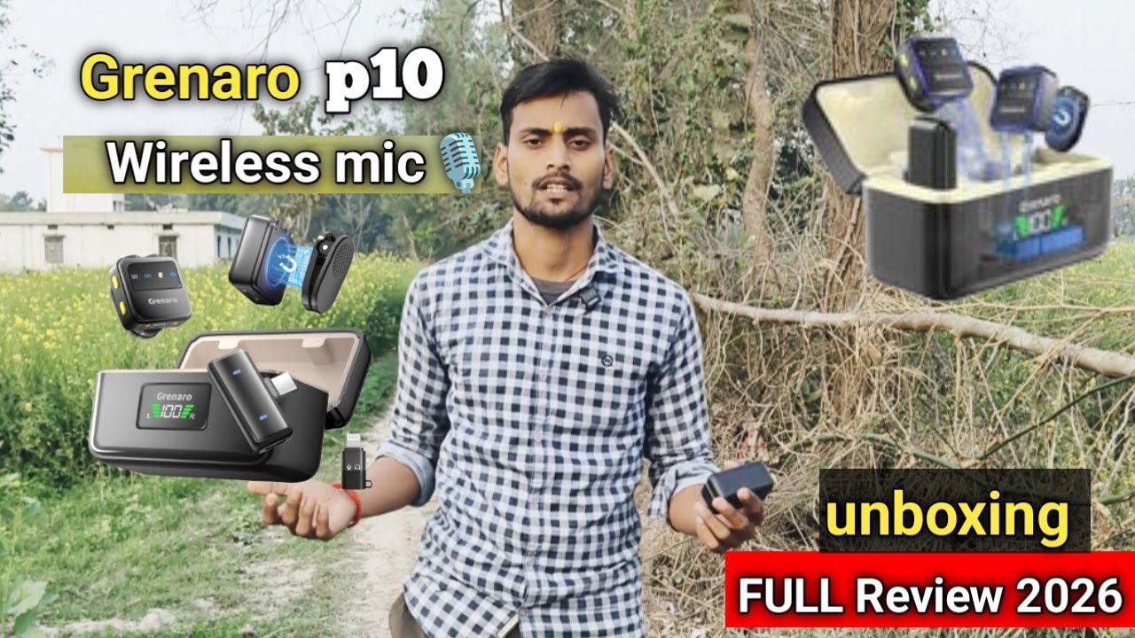 best wireless mic for YouTube ? Grenaro P10 Wireless🎙️ mic unboxing full Review 2026 ?  under 2000 /