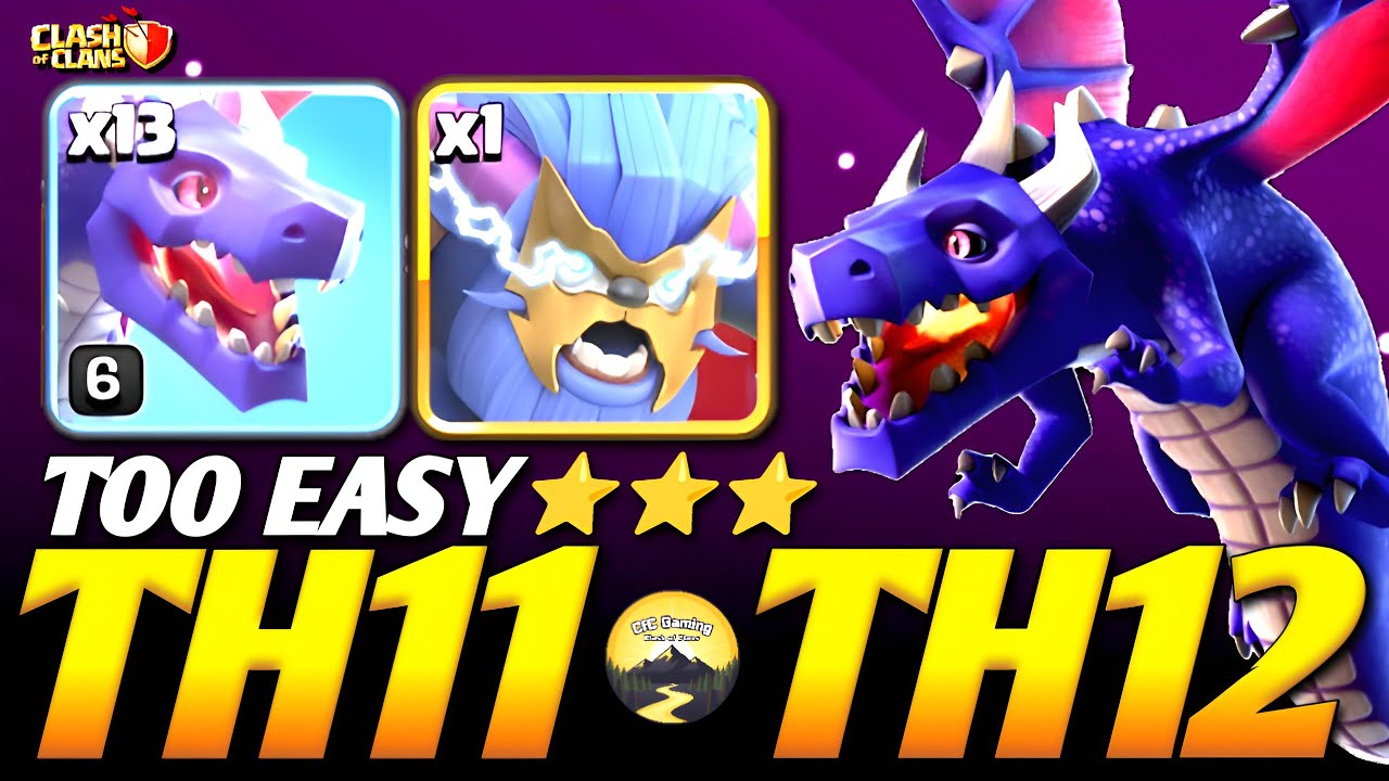TH12 vs TH11: It's Easier Than You Think! ⚔️ TH11 MASS Dragons Strategy (Clash of Clans) 