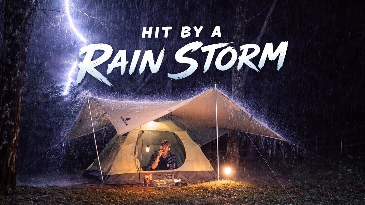 WORST EXPERIENCE OF BEING HIT BY A RAIN STORM⛈️CAMPING IN HEAVY RAIN