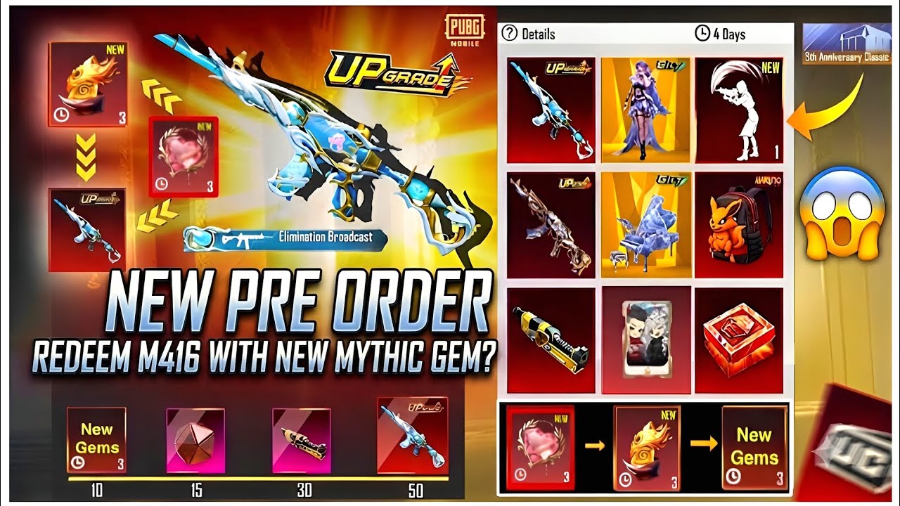 ⚠️ Don't Lose Mythic Gem! Transfer to New Ultimate Event | 3 Gem M416 Redeem | New Pre Order | PUBGM